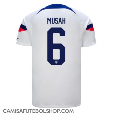 Camisa de time de futebol Estados Unidos Yunus Musah #6 Replicas 1º Equipamento Mundo 2022 Manga Curta